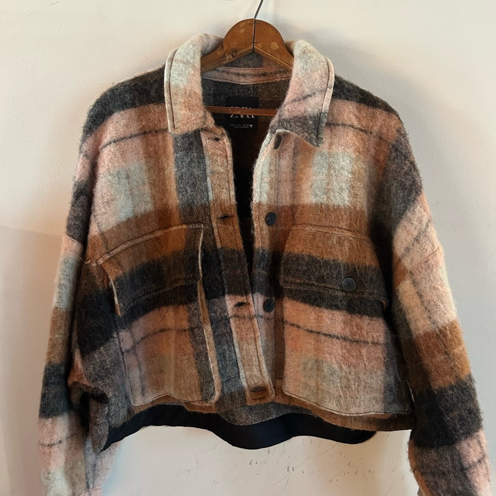 ZARA WOOL BLEND CROPPED JACKET